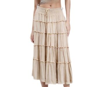 International Inc Tiered Midi Skirt Size M